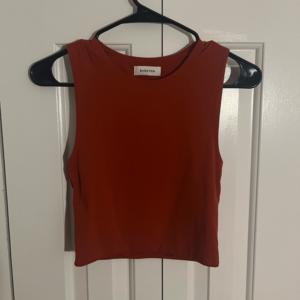 XS Burnt Orange Fitted Cropped Tank